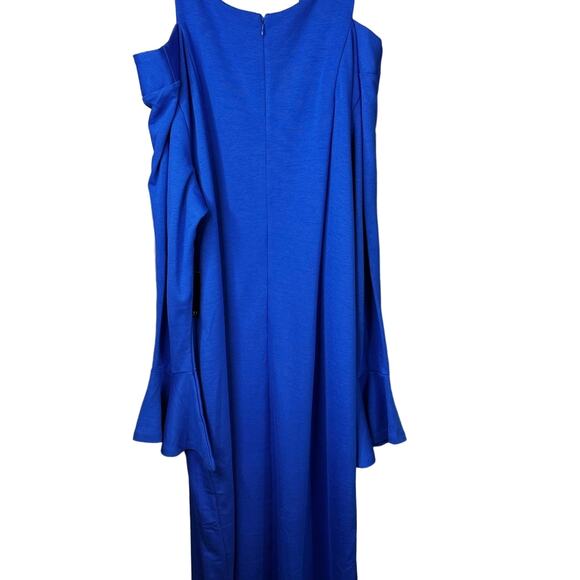 Eloquii Blue Long Bell Sleeve Cold Shoulder Dress Plus Size 20 - Picture 6 of 13